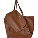 Steve Madden  Brown Vegan Leather Oversized Hobo Shoulder Bag & Wristlet Pouch Photo 0