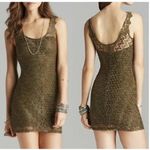 Free People  Foiled Again Mini Dress Fairycore Lace Bodycon Y2K Size Medium EUC Photo 0