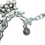 None Silver Tone Beaded Look Chain Collar Statement Necklace Hook Eye Closure Photo 3