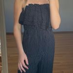 American Eagle Outfitters Black & White Striped Jumpsuit Photo 0