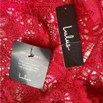 Lulus NWT  Red Crochet Lace Amore Fitted Midi Dress Size XS Wedding Guest NEW Photo 12