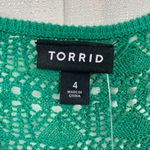 Torrid Green Crochet Cinched Front Sweater Sz.4 NWT Photo 8