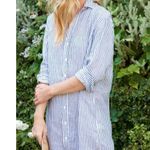 Frank & Eileen Mary Classic Linen Button Up Striped Dress Size Large Blue Photo 2