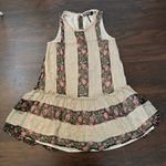 Free People Melanie tan floral beaded mini sleeveless dress size S Photo 6