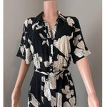 H&M  Button Down Maxi belt Shirt Dress Small Pale Floral Print Stretch Waist #14 Photo 13