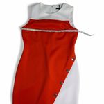 Tommy Hilfiger S/LESS ASYMMETRICAL SHEATH DRESS, ORANGE AND WHITE, SIZE 10 NWOT Photo 5