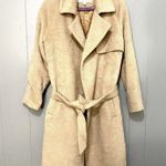 Trina Turk Beige Delaney Long Wrap Trench Wool Alpaca Blend Classic Coat 14 Photo 2