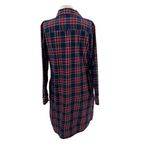 Brooks Brothers Red Fleece Shirt Dress Flannel Plaid Navy Blue Red Size 10 Photo 5
