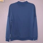 Women’s M Casual Long Sleeve Sweatshirt Crewneck Relaxed Fit Pullover Pockets Blue Size M Photo 3