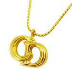 Christian Dior Authentic CD Monogram Gold Plated Spring Lock Vermeil Necklace Photo 13
