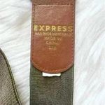 EXPRESS Sz S M Womens Olive Green Tan Faux Leather Stretch Waist Belt Photo 2