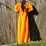 Cult Gaia  'Muna' Papaya Off-The-Shoulder Strapless Midi Dress Size 4 Photo 3