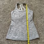 Lululemon  gray & white striped cross-strap sleeveless tank top size 6 Photo 5
