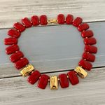 Napier Amazing Vintage Statement Necklace W Red & Gold Tone Links Pat# Photo 5