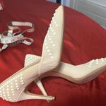 French Connection  Cream Pearl-Studded Heels 9 Preowned Photo 8