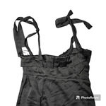 Lulus Black Tie Optional Satin Ruffled Midi Dress Photo 2