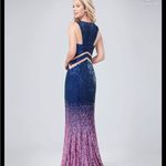 Val Stefani Elegant Navy and Pink Ombré Sequin Prom Dress Blue Size 00 Photo 1