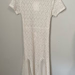 New Oak+Fort Sheer Lace Short Sleeve Midi Dress Size Small White Photo 0