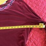 Bob Mackie XL Wearable Art Shirt Red Long Sleeve Round Neck Tie Women’s Blouse Photo 1