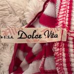 Vintage Dolce Vita Pink White Striped Shimmer Zip Front Knit Y2K Top Size M Size M Photo 7