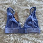 SKIMS  Cotton Rib Plunge Bralette Blue Violet Size Small Photo 4