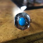 Natural Sleeping Beauty Turquoise Sterling Silver Southwestern Ring Size 8 Photo 3