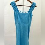 ASTR The Label Crinkle Texture Square Neck with Lace up Back Midi Dress Size XS Photo 4