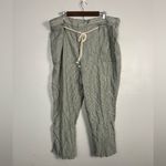 Anthropologie  Seashore Linen Blend Pants Green/White Lagenlook size 3X Photo 2