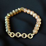 Erimish  champagne and gold bead stretch bracelet  Photo 0