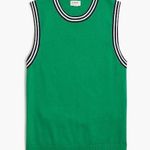 J.Crew NWT Kelly Green Navy Contrast-trim sweater shell XS holes in left seam Photo 0