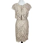 Tadashi Shoji Greta Lace Cocktail Dress in Sand Beige Size 8 Photo 3