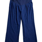 Alina Mae From Belly To Baby Cropped Wide Leg Maternity Pant Size Small Workwear Blue Photo 0