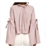 Free People  So Obviously Yours Bell Sleeve Top Pink Size M Photo 9