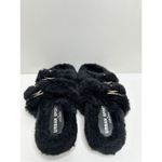 Urban Sports by J/Slides Slippers Womens Size 7 Black Faux Fur Slip On Shoes Photo 2