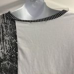 ZARA Asymmetrical Crewneck Short Sleeve Abstract Mix Material Hi/Low Blouse-Med Photo 10