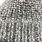 Knit Beanie Hat Rib Knit Gray Faux Fur Pom Pom Unisex OS One Size Winter Photo 2