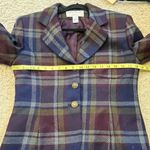 Rena Rowan  for Saville VINTAGE Blue Purple Plaid Wool Blazer‎ Jacket Size 4 Photo 9