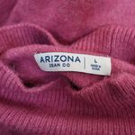 Arizona Jeans  Co. Womens L Cropped Bell Sleeve Mock Neck Sweater in Dark Pink Photo 7
