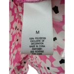 Dress Barn Pink Floral Pleated Ruffle Button Blouse Romantic Cottagecore M Photo 4