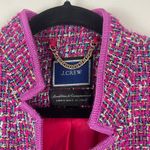 J.Crew  Womens Blazer Fitted Jacket Pink Purple Gold Pockets Size 2‎ Autumn Tweed Photo 2