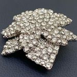 Vintage Unsigned Pave Silver tone Star Brooch Photo 4