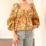 J.Crew  Square Neck Zinnia Floral Peplum Top Photo 1