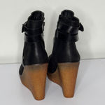 Nicole Miller Olivia Miller Women's Black/Brown Faux Suede Wedge Boots Size 7 Photo 5