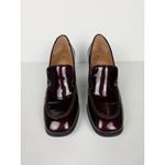 Aquatalia Burgundy Michelle Patent Leather Loafer Pumps Block Heel Women's 10 Photo 5