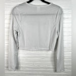 Abound  Long Sleeve Cropped Cut Out Top Size L in Grey Fog NEW Photo 2