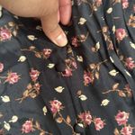 Vintage Black Floral Dress with Lace Detail Button Down Midi Size 8 Photo 4