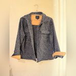 Cotton On  blue and white tweed shirt jacket with a tan lining. Size M oversized Photo 9