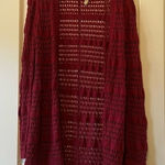 Matilda Jane  Women’s A Stitch in Time Tie Front Maroon Cardigan Size Medium Photo 0