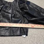 ZARA BLACK VOLUMINOUS GENUINE LEATHER TOP TRF CAPSULE COLLECTION SIZE LARGE LE Photo 8