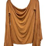 Urban Outfitters  yellow orange long bell sleeve blouse size large Photo 1